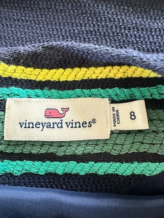 Vineyard Vines Navy Dress with Teal and Yellow Stripes - Picture 6 of 8